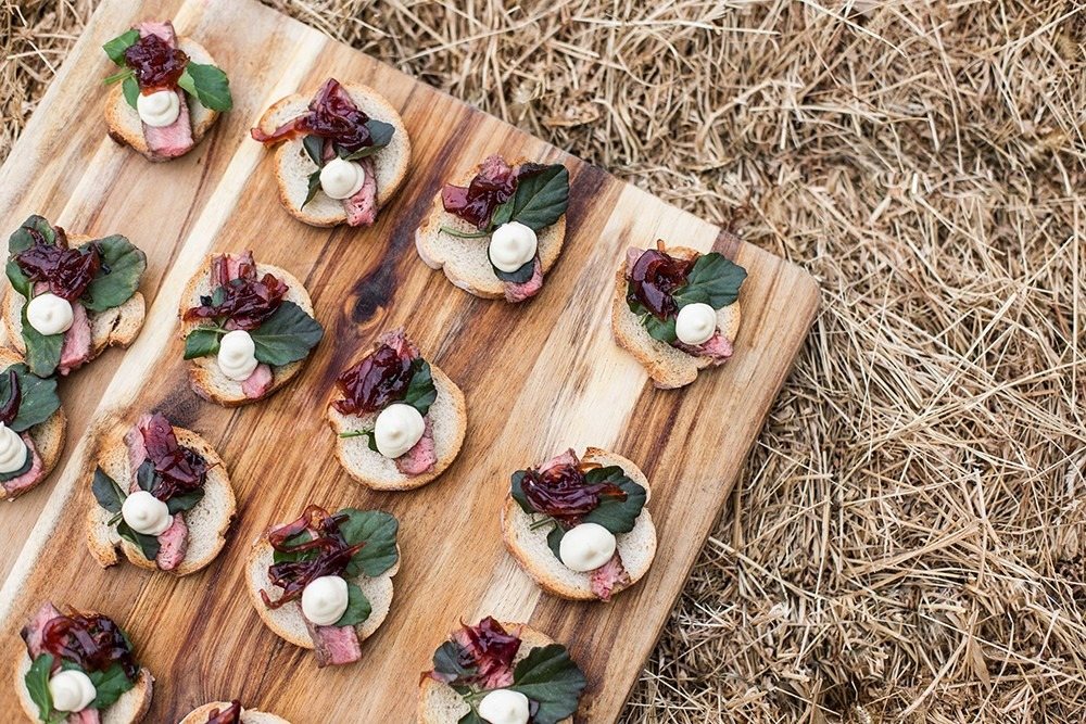 Canap&eacute;s on timber boards by Fennel &amp; Co