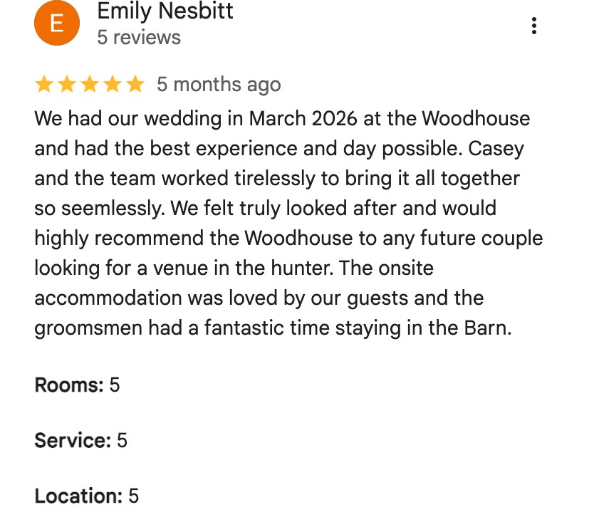 Five-star Google review from Emily Nesbitt